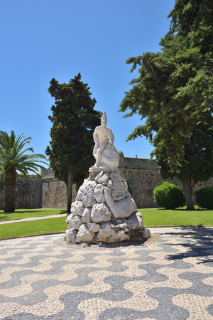 Cascais, Portugal - June 7, 2017: Monument to the 19th Infantry Regiment the Peninsular war against Cascais fortressのeditorial素材