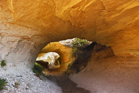 The sandstone grotto in Red Rose valley, Cappadocia. District of Nevsehir Province in the Central...