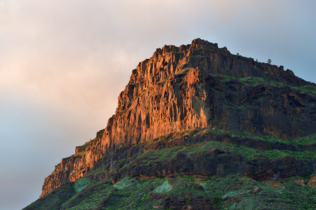 Mountain landscape at sunset. Gran Canaria, Canary Island, Spainの写真素材