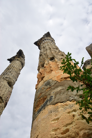 Ruin of the Temple of Zeus Olbius shown at autumn time, Anatolia, Turkeyの写真素材