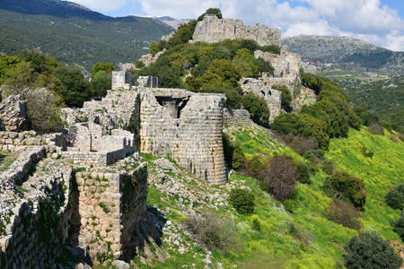Nimrod Fortress in Israel is a medieval Muslim fortress located in the northern part of the Golan Heights. The largest and most impressive surviving fortressの写真素材