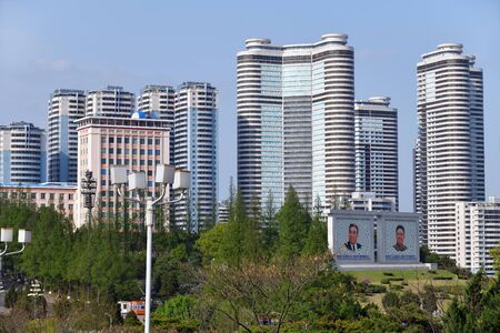 Pyongyang, North Korea - April 30, 2019: View of the downtownのeditorial素材