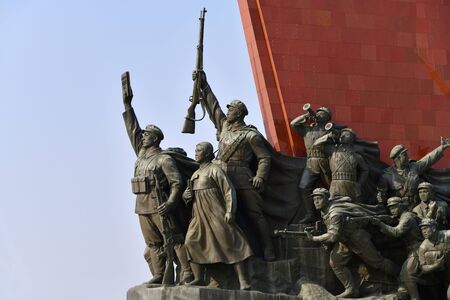 Pyongyang, North Korea - May 1, 2019: Mansudae Monument. Kim Il Sung and Kim Jong Ilのeditorial素材