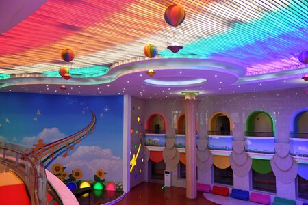 North Korea, Pyongyang - May 2, 2019: Interiors of the Mangyongdae Children's Palace in Pyongyang. The lobbyのeditorial素材