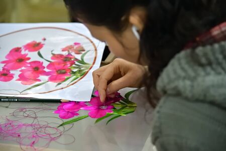 Pyongyang, North Korea - April 29, 2019: Focus on the neddleのeditorial素材