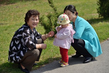 Pyongyang, North Korea - May 1, 2019: Locals in the Taesongsan Funfair. Is an amusement park located in Taesong-guyokのeditorial素材