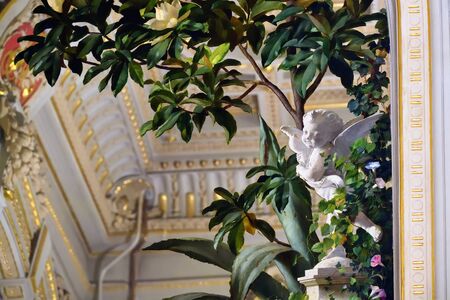 Saint Petersburg, Russia - January 29, 2020: Mirror with a cupid sculpture in the interiors of the Vladimir Palace, palace of the Grand Duke Vladimir Alexandrovich of Russiaのeditorial素材