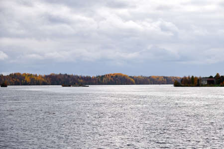 White Sea-Baltic Canal. It connects the White Sea, in the Arctic Ocean, with Lake Onega. Belomorsk, Karelia, Russia.の写真素材