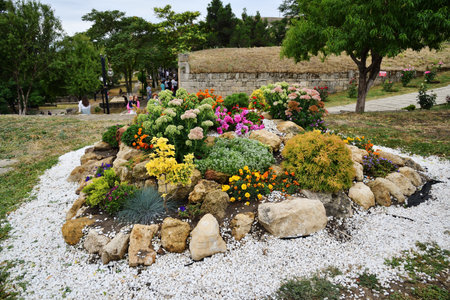 Derbent, Russia - 24 July, 2022: Courtyard the Naryn-Kala fortress. Derbent. Republic of Dagestan Russiaのeditorial素材