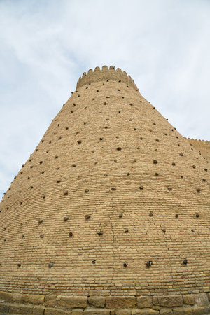 the Ark of Bukhara is a massive fortress located in the city of Bukhara, Uzbekistan. It was initially built and occupied around the 5th century ADの写真素材