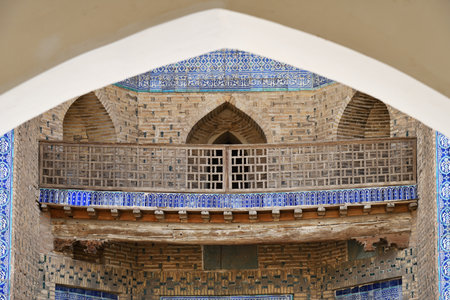 Khiva, Uzbekistan - Sept 15, 2024: Medieval arcitecture, detail. Ancient inner town of the old city Khiva in Khorezm regionの写真素材