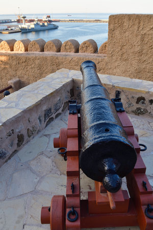 Old cannon in Mutrah Fort in Muscat. Sultanate of Omanの写真素材