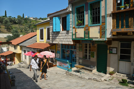 Bar, Montenegro - Aug 11, 2009: Street in old town of Bar. Popular tourist destinationのeditorial素材