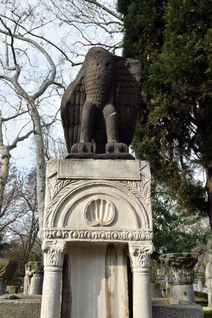 Istanbul, Turkey - December 11, 2023: Museum of Archeology in Istanbul, ancient exhibits of ancient empires inhabiting the territory of present-day Turkey. Roman eagleのeditorial素材