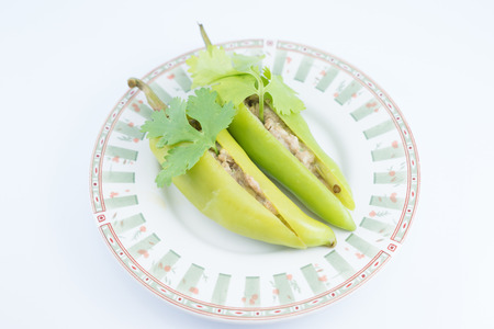 Stuffed Brew Minced Pork Bell Pepper Stockphotoの写真素材