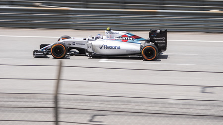 SEPANG  MARCH 28: Valtteri Bottas of Williams Martini Racing at 2015 Formula 1 Petronas Malaysia Grand Prix Third Practice Session at Sepang circuit on March 28 2015 in Sepang Malaysia.のeditorial素材