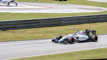 SEPANG  MARCH 28: Valtteri Bottas of Williams Martini Racing at 2015 Formula 1 Petronas Malaysia Grand Prix Third Practice Session at Sepang circuit on March 28 2015 in Sepang Malaysia.のeditorial素材