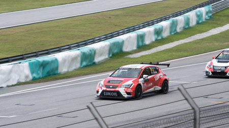 SEPANG  MARCH 28: Pepe Oriola of Team CraftBamboo LUKOIL at TCR International Series First Race at Sepang circuit on March 28 2015 in Sepang Malaysia.のeditorial素材