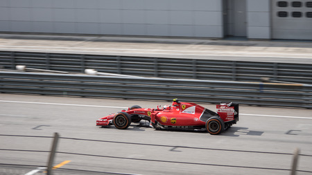 SEPANG  MARCH 29: Kimi Raikkonen of Scuderia Ferrari at 2015 Formula 1 Petronas Malaysia Grand Prix Race Day at Sepang circuit on March 29 2015 in Sepang Malaysia.のeditorial素材