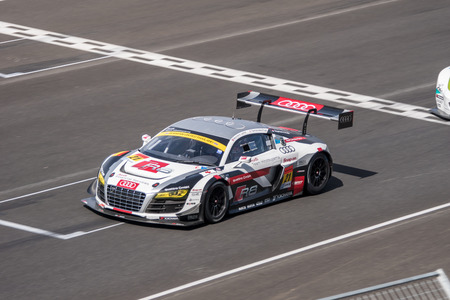 BURIRUM, THAILAND - JUNE 21 : Tomonobu Fujii of Audi Team Hitotsuyama in Super GT Final Race 66 Laps...