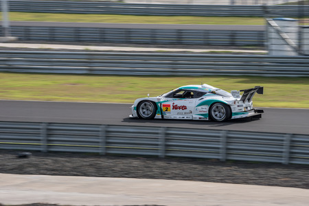BURIRUM, THAILAND - JUNE 21 : Hiroki Katoh of Cars Tokai Dream28 in Super GT Final Race 66 Laps at 2015 AUTOBACS SUPER GT Round 3 BURIRAM SUPER GT RACE on June 21, 2015 in Burirum, Thailand.のeditorial素材