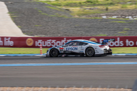 BURIRUM, THAILAND - JUNE 21 : Daisuke Nakajima of NAKAJIMA RACING in Super GT Final Race 66 Laps at 2015 AUTOBACS SUPER GT Round 3 BURIRAM SUPER GT RACE on June 21, 2015 in Burirum, Thailand.のeditorial素材