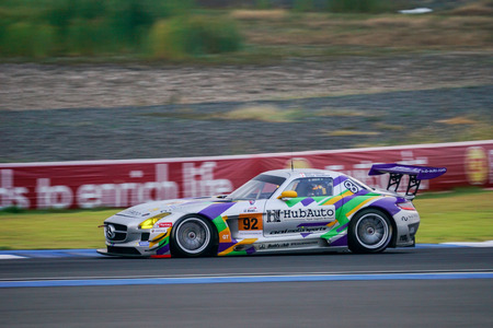 BURIRUM, THAILAND - JANUARY 9 : Hiroki Yoshimoto of Team AAI - HubAuto in Asian Le Mans Series - Qualiflying at Asian Le Mans Series - Round 3 Burirum on January 9, 2016 in Burirum, Thailand.のeditorial素材