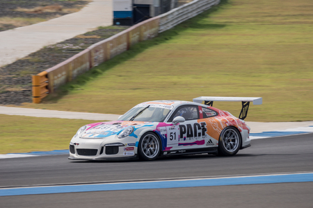 BURIRUM, THAILAND - JANUARY 10 : Paul Ip of KCMG in Asian Le Mans Series - Race at Asian Le Mans Series - Round 3 Burirum on January 10, 2016 in Burirum, Thailand.のeditorial素材