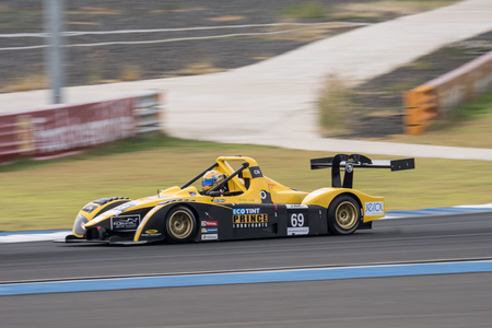 BURIRUM, THAILAND - JANUARY 10 : Shinyo Sano of Atlantic Racing Team in Asian Le Mans Series - Race at Asian Le Mans Series - Round 3 Burirum on January 10, 2016 in Burirum, Thailand.のeditorial素材