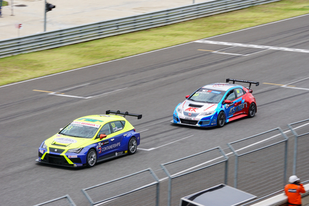 Race Day on The 2016 TCR International Series on August 28, 2016 in Burirum, Thailand.のeditorial素材