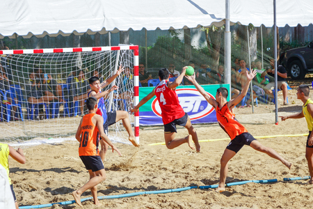 Nakhon Ratchasima, Thailand - January,25th, 2017 : Beach Handball Students High School Thailand 2017のeditorial素材