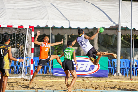 Nakhon Ratchasima, Thailand - January 27th, 2017 : Beach Handball Students High School Thailand 2017のeditorial素材