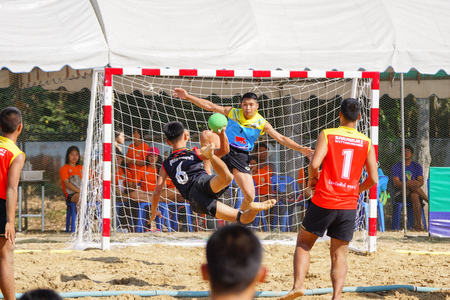 Nakhon Ratchasima, Thailand - January 28th, 2017 : Beach Handball Students High School Thailand 2017のeditorial素材