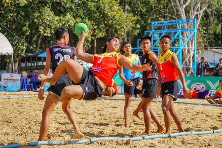 Nakhon Ratchasima, Thailand - January 28th, 2017 : Beach Handball Students High School Thailand 2017のeditorial素材