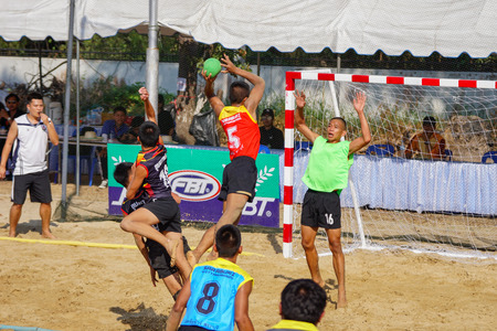 Nakhon Ratchasima, Thailand - January 28th, 2017 : Beach Handball Students High School Thailand 2017のeditorial素材