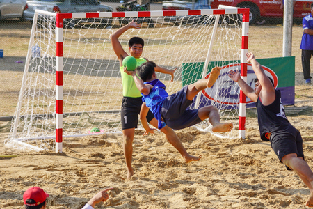 Nakhon Ratchasima, Thailand - January 28th, 2017 : Beach Handball Students High School Thailand 2017のeditorial素材