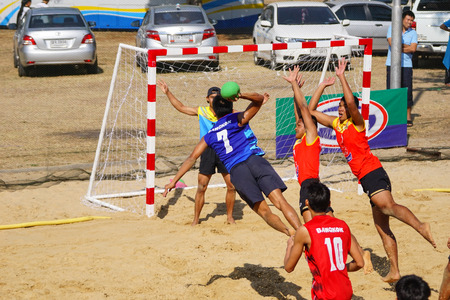 Nakhon Ratchasima, Thailand - January 30th, 2017 : Beach Handball Students High School Thailand 2017のeditorial素材