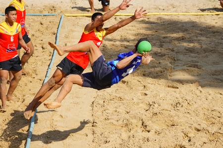 Nakhon Ratchasima, Thailand - January 30th, 2017 : Beach Handball Students High School Thailand 2017のeditorial素材