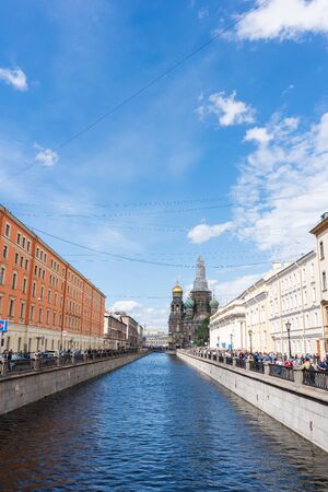 Saint Petersburg, Russia - June, 22, 2018 : Renovate Church of the Saviour on Spilled Bloodのeditorial素材