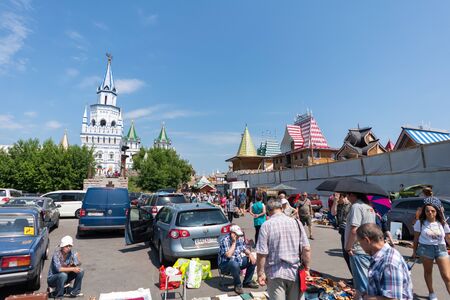 Moscow, Russia - June, 23, 2018 : Izmailovsky Bazaar Marketのeditorial素材
