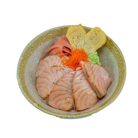 Japanese Food : Salmon Aburi Donの写真素材