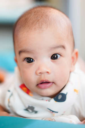 Newborn baby wake up.の写真素材