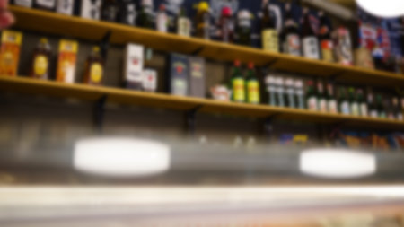 Sake bottles Japanese Alcohol drink Blur Bar background.の写真素材