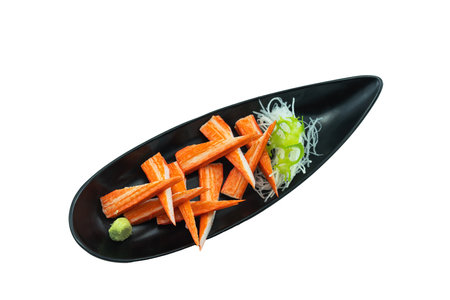 Tasty crab sticks on white background.の写真素材