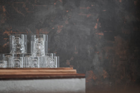 Special coffee glasses in the cafe.の写真素材