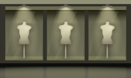 Shop with glass windows, front view. Vector exterior.のイラスト素材