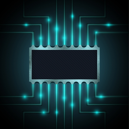 Vector chip on the motherboardのイラスト素材