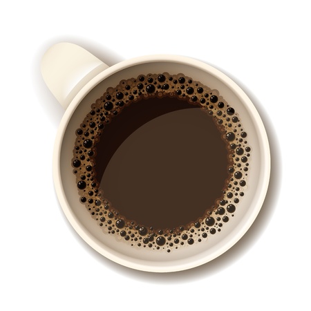 Isolated realistic vector cup of hot coffeeのイラスト素材