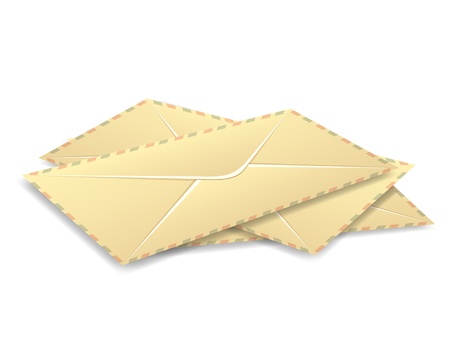 Stack of vector vintage envelopes のイラスト素材