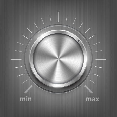 Realistic vector volume button with metal texture のイラスト素材